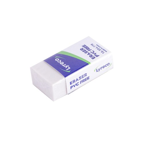 Pyyhekumi Lyreco , valkoinen, hinta 0,31€