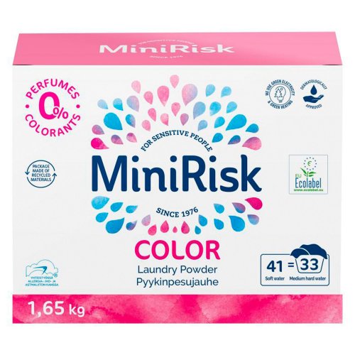 Pyykinpesujauhe Mini risk color 1,65kg, hinta 15,20€