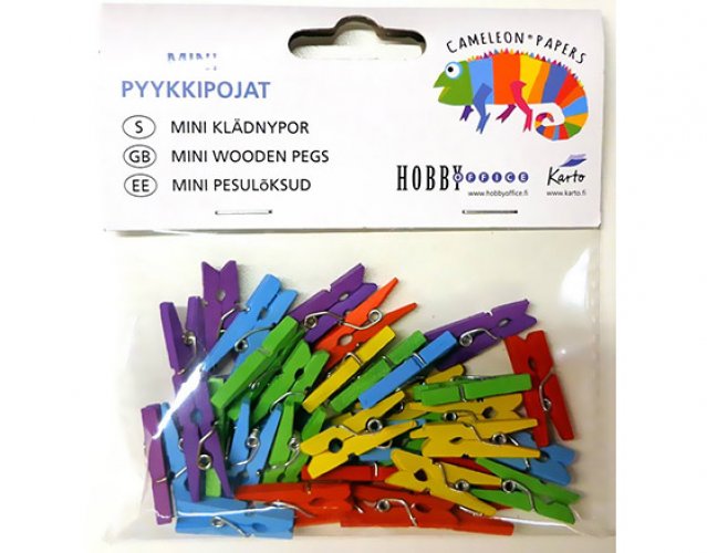 Pyykkipoika Mini 25 mm värilajitelma /40, hinta 3,05€