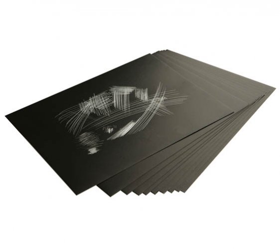 Raapekartonki Art Craft 305 x 229 mm hopea/musta /10, hinta 25,60€