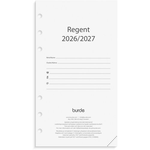 Regent kalenteripaketti 18 kk 26/27, hinta 4,32€