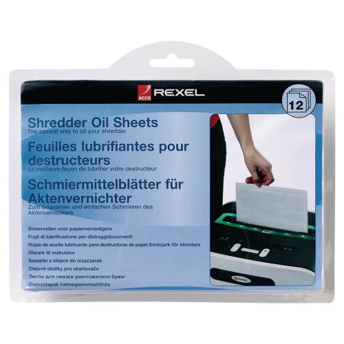 5112922 Öljyarkki Rexel 12kpl on paperisilppureihin tarkoitettu öljyarkki. Öljyarkkeja suositellaan käytettäväksi silppusäkin tyhjennyksen jälkeen. Toimitetaan 12 kappaleen pakkauksessa nopeasti varastoltamme.