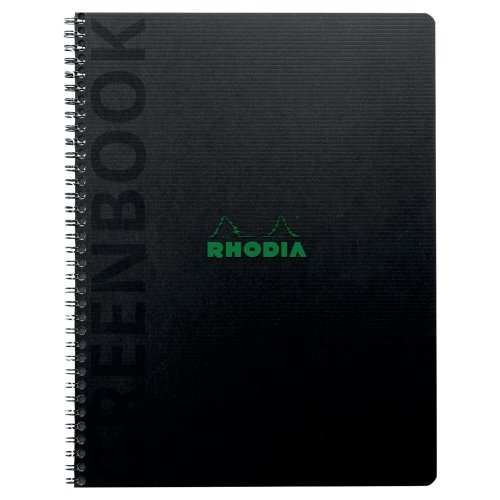 Rhodia greenbook pehmeäkantinen a5+/80 viivoitettu + marginaali, hinta 4,55€