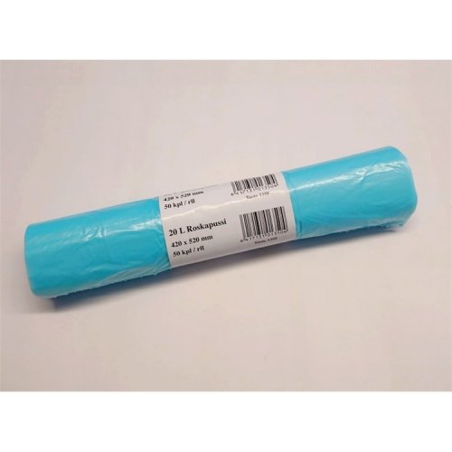 Roskapussi 20L sininen 50 kpl, hinta 8,80€