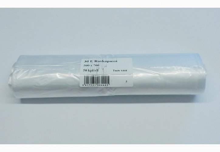 Roskapussi 30L kirkas 20my 50 kpl, hinta 10,88€