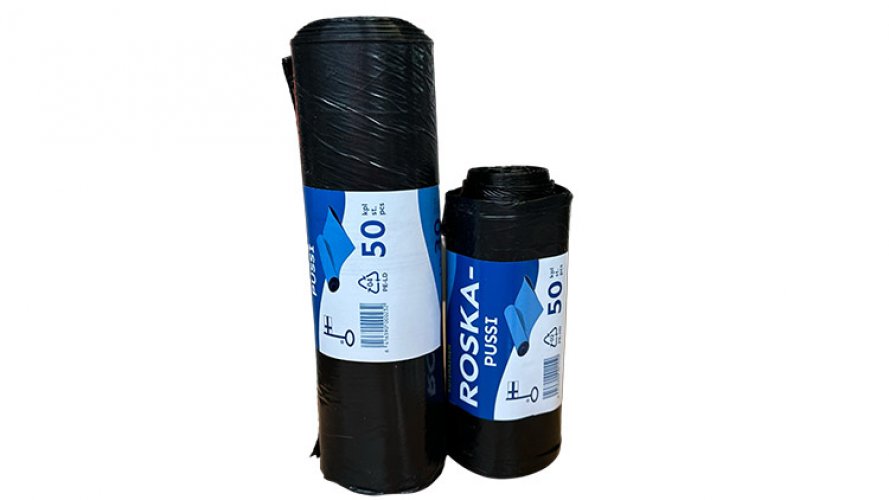 Roskapussi 30L musta 11my 50 kpl, hinta 3,08€