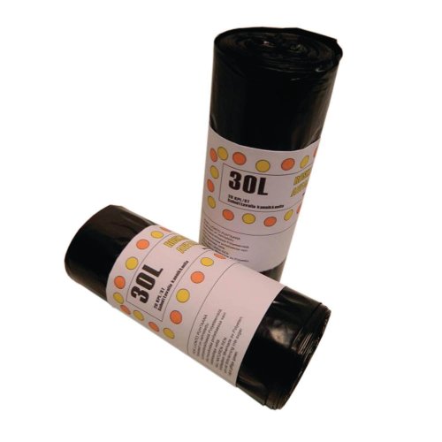 Roskapussi sangallinen 470x600x0,012mm 30l musta 20kpl, hinta 1,68€