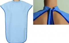 Ruokalappu sininen nauhakiinnitys