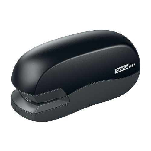 Sähkönitoja Rapid 10bx on pienikokoinen paristolla toimiva sähkönitoja, Rapid 10BX sähkönitojassa on 10 arkin nidontakapasiteetti ja sen takuu on kaksi vuotta, toimii 4x LR66 AA paristoilla nyt Rapid sähkönitoja 10BX hinta tarjous toimistoon ammattikäyttö