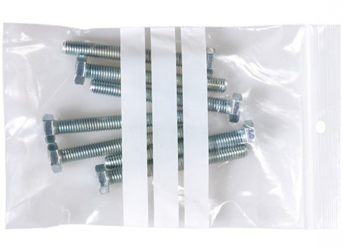 Salpapussi kirjoituspinnalla 100 x 150 mm 50 mic 100 kpl, hinta 2,25€