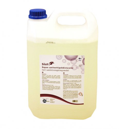 Saniteettitilojen Puhdistusaine Siisti Hapan 5L, hinta 10,47€