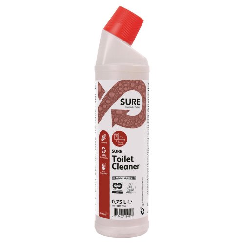 Saniteettitilojen Puhdistusaine Sure toilet cleaner saostumienpoisto- ja 0,75l, hinta 6,87€