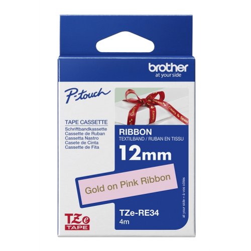 Satiininauha Brother TZe-RE34 12 mm pinkki/kulta, hinta 10,54€