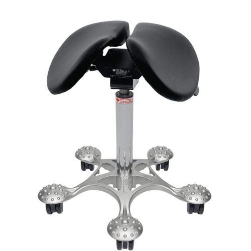 5196486 Satulatuoli musta Salli Twin on nahkainen kaksiosainen satulatuoli toimistokäyttöön. Kaksiosainen satulatuoli parantaa ergonomiaa. Toimitamme satulatuoleja varastostamme vain parin päivän toimitusajalla ilman rahtikuluja.