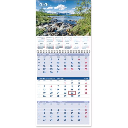 Seinäkalenteri 2026 Cc 5106 triplanner suuri 297 x 675mm, hinta 13,33€