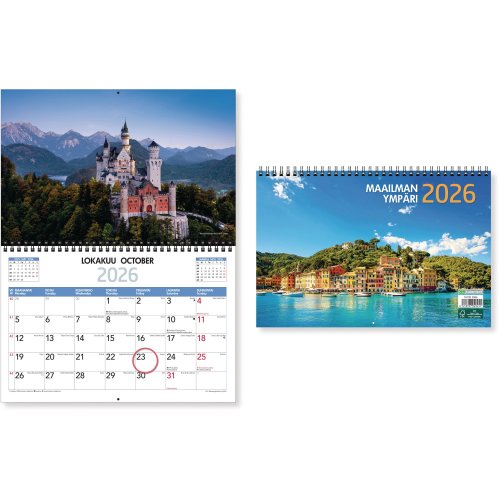 Seinäkalenteri 2026 Cc 5586 maailman ympäri 300 x 400mm, hinta 22,44€