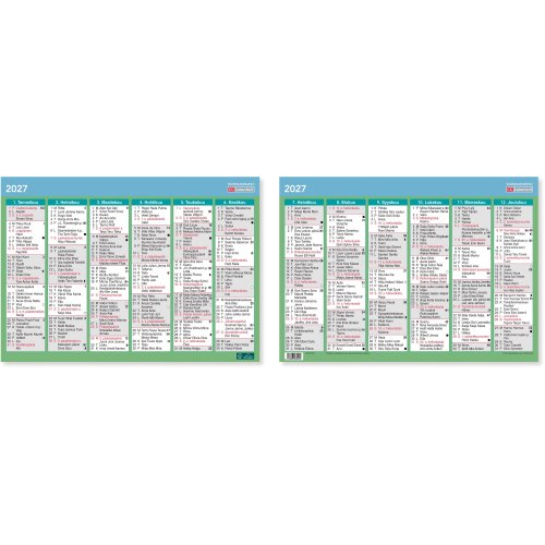 Seinäkalenteri 2027 Cc 6907 vuosialmanakka 490 x 350mm, hinta 1,83€