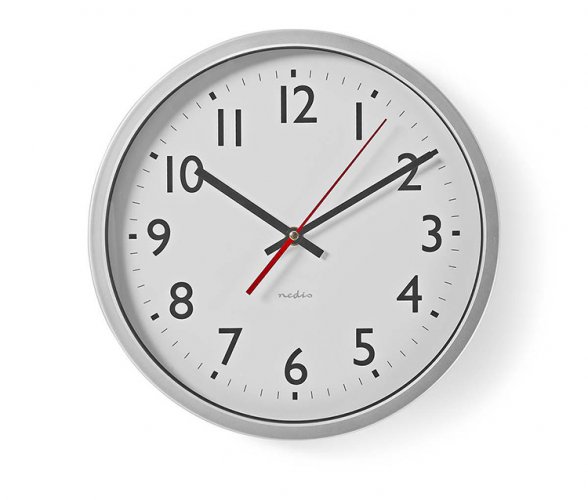 Seinäkello Nedis 30 cm valkoinen/hopea, hinta 11,49€