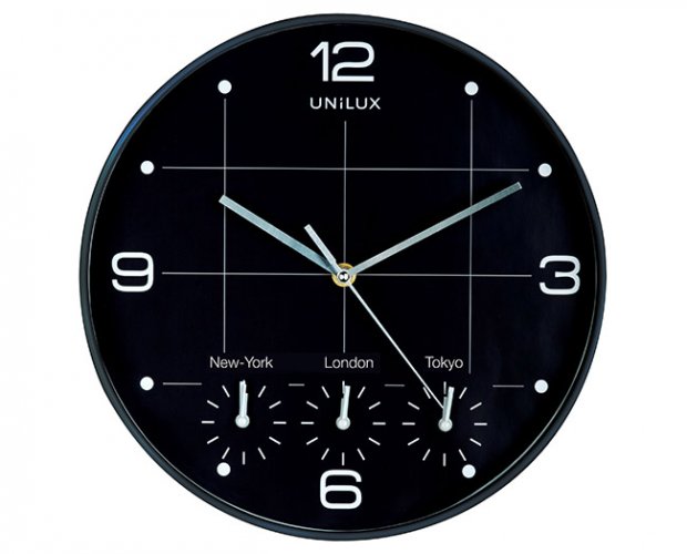 Seinäkello Unilux On Time 30,5 cm musta, hinta 38,56€