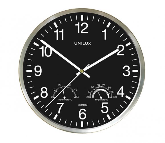 Seinäkello Unilux Wetty harmaa/musta, hinta 39,99€