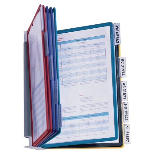 5364955 Selailuteline Durable Vario on laadukas 10 A4 taskun seinäteline julkisiin tiloihin ja konttoreihin mainoksille, ohjeille ja esitteille. Seinätelineitä voidaan kiinnittää useita vierekkäin.