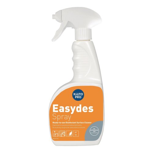 5213657 Spray Kiilto Easydes 735ml on nopeavaikutteinen käyttövalmis pintadesinfektioaine kaikille alkoholeja sietäville materiaaleille. Sopii myös tietokoneiden näppäimistöille.