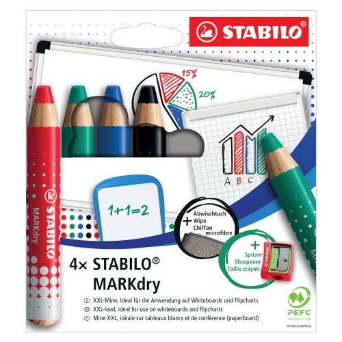 Stabilo markdry valkotaulukynälajitelma 4kpl, hinta 17,95€