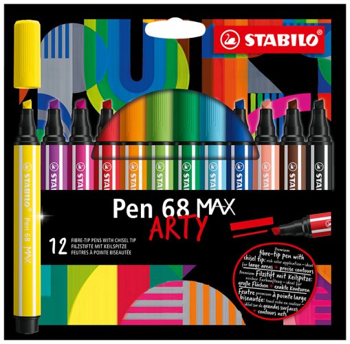 Kuitukärkikynä STABILO Pen 68 MAX Arty värilajitelma /12, hinta 17,86€
