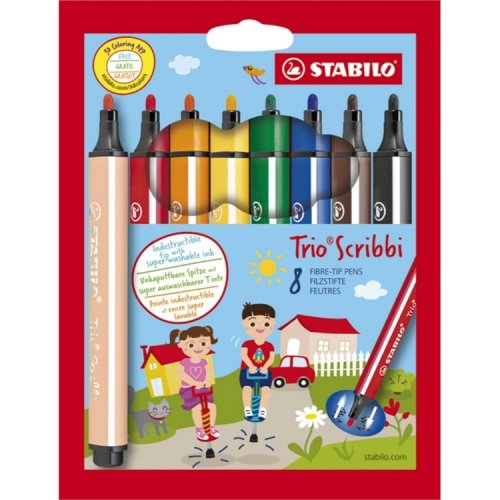 Huopakynä STABILO Trio Scribbi värilajitelma /8, hinta 9,78€