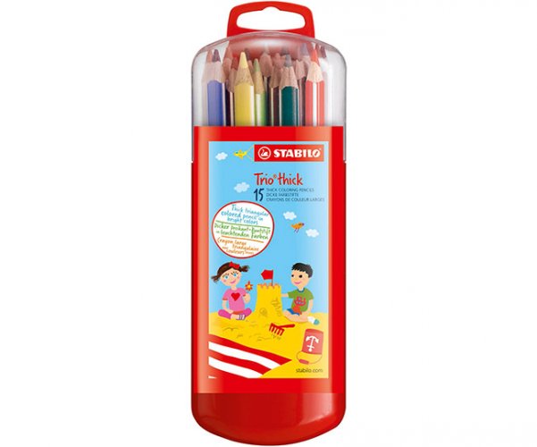 Värikynä STABILO Trio thick värilajitelma + rasia /15, hinta 4,92€
