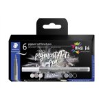 Staedtler Pigment Brush Pen 372 harmaat /6
