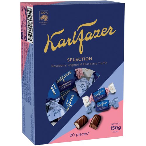 Suklaakonvehti Fazer selection lajitelma 150g 1 kpl=12 rasiaa, hinta 91€