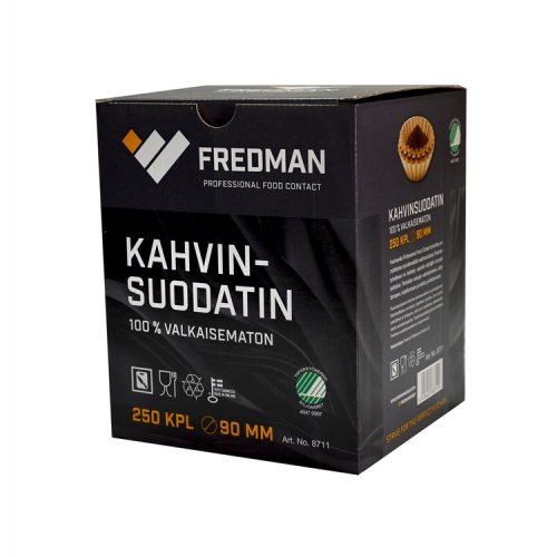 Suodatinpaperi Fredman 90 mm ruskea 250 kpl, hinta 8,75€