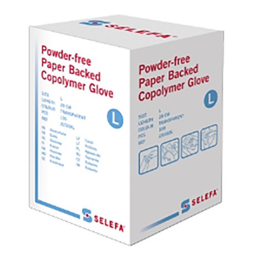 Suojakäsine Selefa kopolymeeri steriili L /100, hinta 14,26€