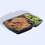 Take away -rasia 2 lokeroa+kansi Guillin 750 ml musta 30 kpl