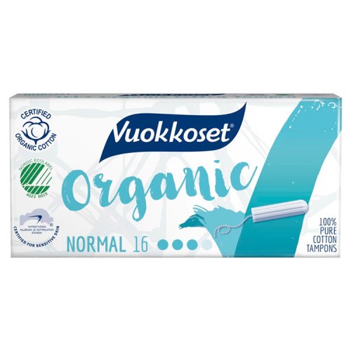 Tamponi Vuokkoset Normal Organic /16, hinta 4,55€
