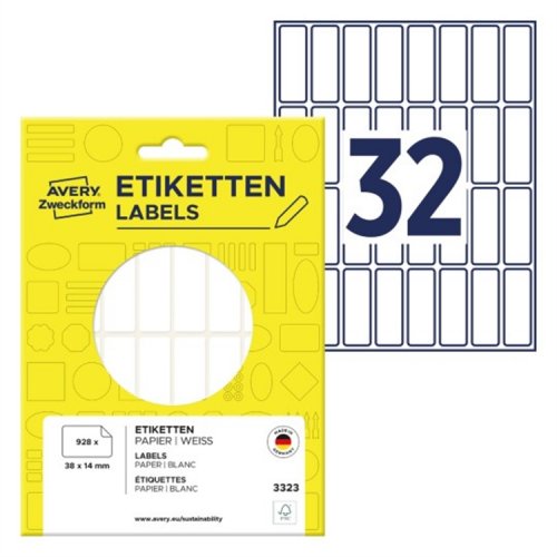 Tarra käsinkirjoitukseen Avery 3323 38 x 14 mm /928, hinta 5,31€