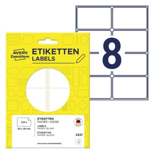 Tarra käsinkirjoitukseen Avery 3337 54 x 35 mm /224, hinta 5,31€