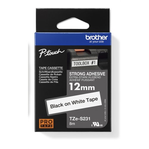 Tarrakasetti Brother TZeS231 12 mm valkoinen/musta, hinta 21,46€