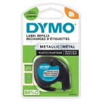 Tarrakasetti DYMO Letratag 91228 12 mm x 4 m harmaa/musta