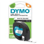 Tarrakasetti DYMO Letratag S0721660 12 mm x 4 m valk/musta