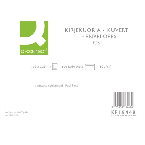Tarrakuori Q-CONNECT C5 80G valkoinen /100, hinta 13,21€