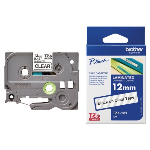 Tarranauha Brother tze-131 12mm musta/kirkas, hinta 13,77€