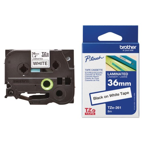 Tarranauha Brother tze-261 36mm musta/valkoinen, hinta 27,78€
