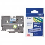Tarranauha Brother tze-531 12mm musta/sininen