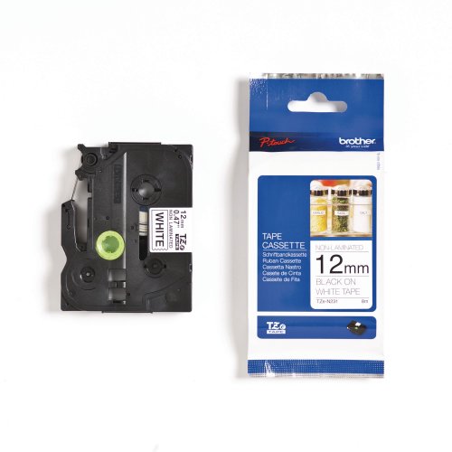 Tarranauha Brother tze-n231 12mm musta/valkoinen, hinta 12,29€