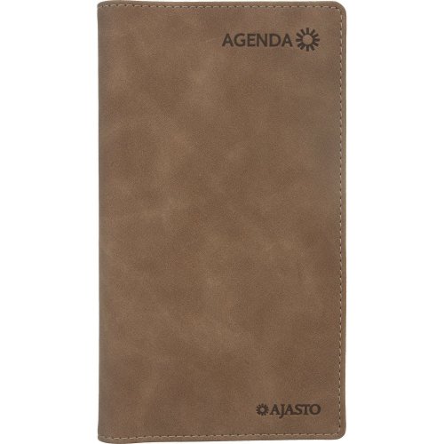 Taskukalenteri 2026 Ajasto agenda horizontal ruskea 85 x 162 mm, hinta 11,80€