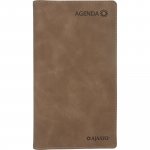Taskukalenteri 2026 Ajasto agenda horizontal ruskea 85 x 162 mm