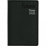 Taskukalenteri 2026 Ajasto futura time musta 82 x 128 mm