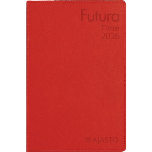 Taskukalenteri 2026 Ajasto futura time punainen 82 x 128mm, hinta 24,34€
